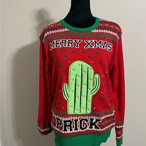 Spencer's Festive Red Cactus Sweater